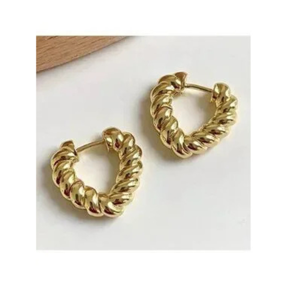 Gold Twisted Hoop Earrings 20mm Chunky Rope Hoops